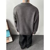 【网41】撞色灰色圆领针织毛衣男A079-M5807-P55，男装针织衫/毛衣，电商A079