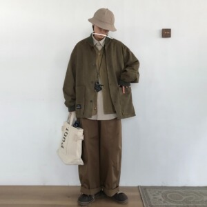 【281】外套工装男女同款圆领复古麂皮绒夹克A079-JK215-54图片