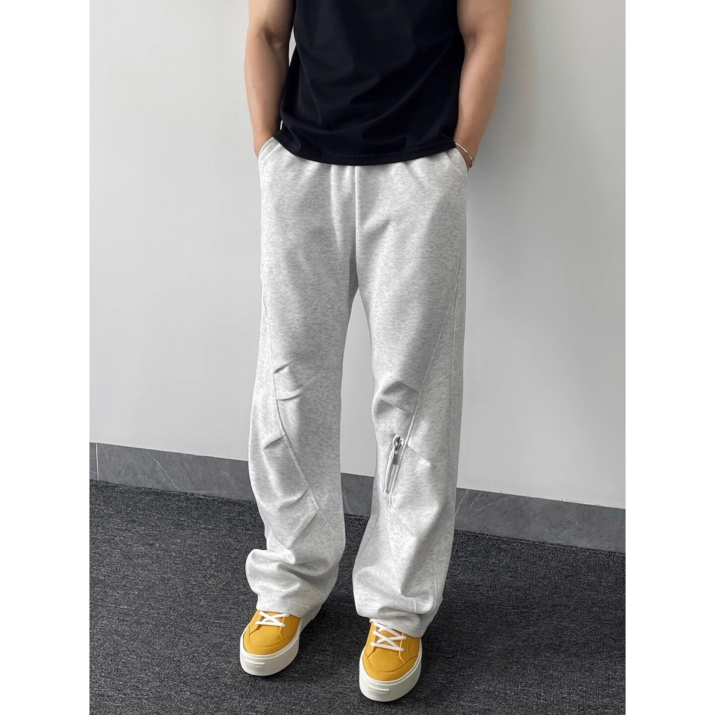 【227】卫裤男款秋斜切拉链运动裤A079-K007-P35,男装休闲裤,电商A079