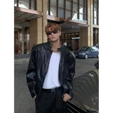 【77】5短款皮衣痞帅宽松上衣外套A079-3360-P76，男装皮衣，电商A079