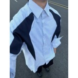 【网12】25纹长袖衬衫男女宽松休闲衬衣A079-ZY48-P39，男装衬衫，电商A079