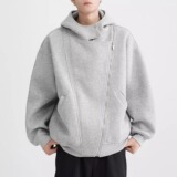 【网19】双拉链设计感开衫连帽卫衣男女A079-W303-P57，男装卫衣，电商A079