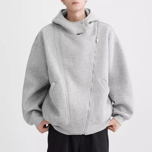 【网19】双拉链设计感开衫连帽卫衣男女A079-W303-P57图片