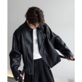 [001]休闲短款皮衣外套男款宽松立领皮夹克A079-J783-P80，男装夹克，电商A079