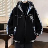 【网160】5松休闲夹克青少年超大码开衫卫衣A079-WY007-P62-65，男装夹克，电商A079