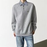 【网59】拼接假两件卫衣男秋冬2025新款宽松百搭A079-629-P42，男装卫衣，电商A079