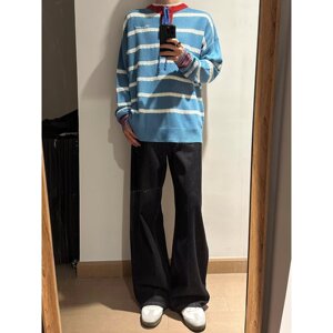 【217】休闲百搭针织衫条纹撞色毛衣A079-2507-P57图片