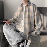 【网59】格子衬衫男长袖潮牌潮流A079-C177-P30，男装衬衫，电商A079
