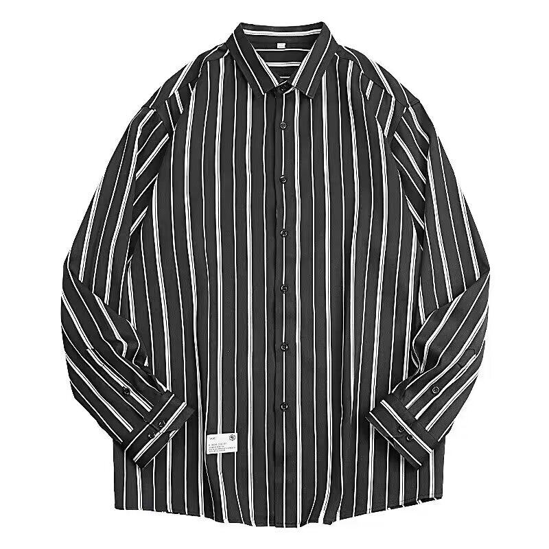 [006]条纹衬衫男士休闲长袖衬衣宽松外套A079-U6642-P35,男装衬衫,电商A079