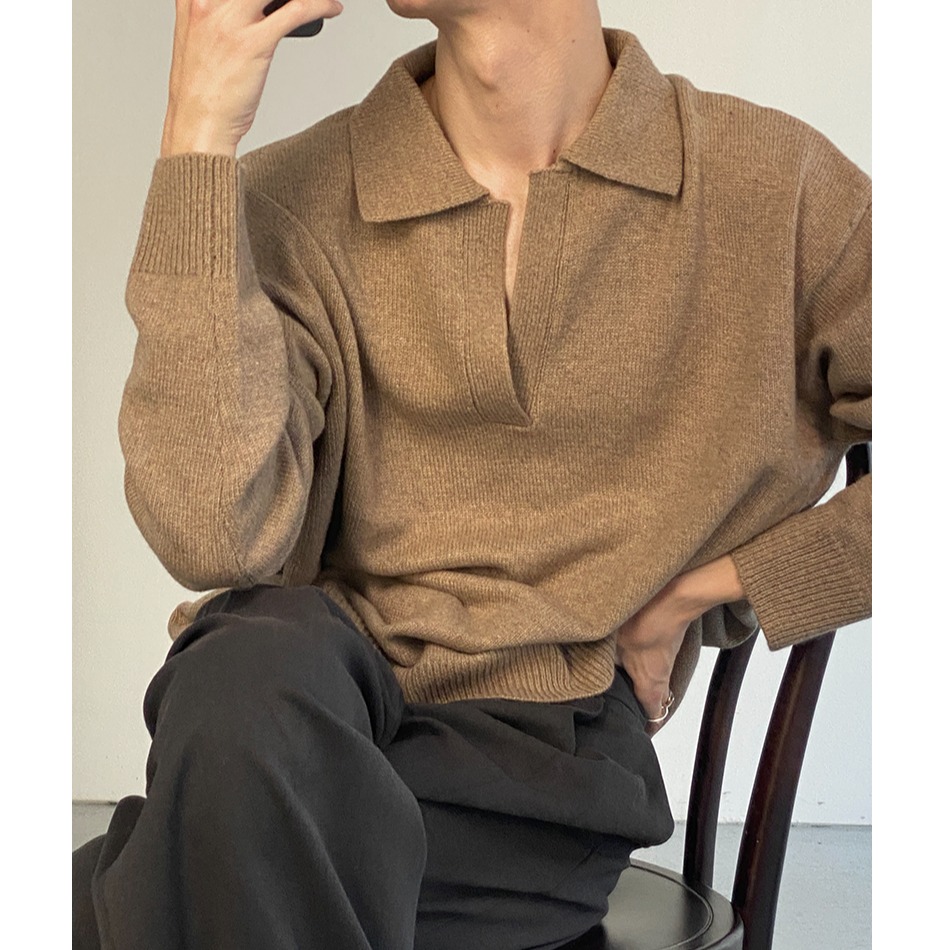 【32】POLO领毛衣潮男慵懒风V领针织毛衣秋冬A079-2323-P52,男装针织衫/毛衣,电商A079 【32】POLO领毛衣潮男慵懒风V领针织毛衣秋冬A079-2323-P52,男装针织衫/毛衣,电商A079