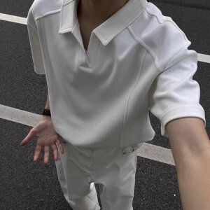 [012]纯色翻领T恤男女长袖T恤polo衫情侣装A079-D910-P30图片