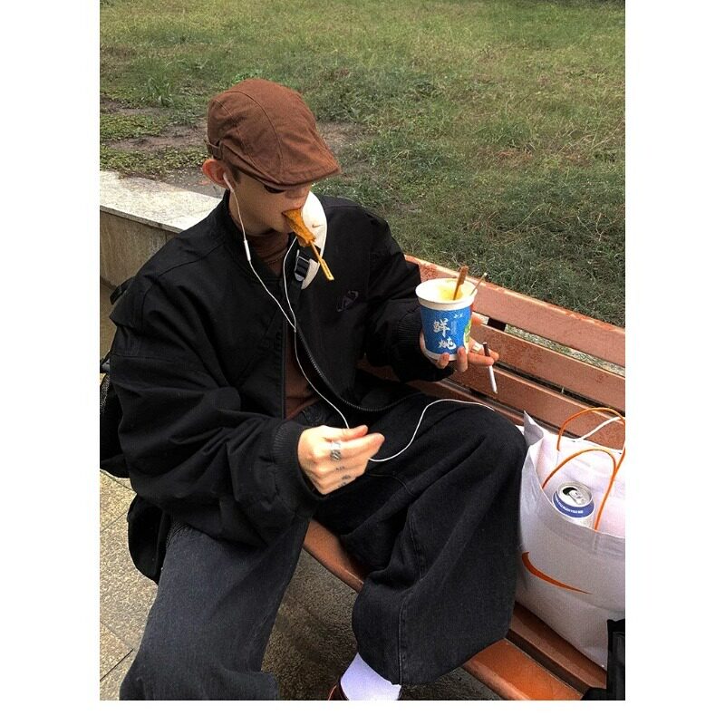 【网26】白色棒球服外套男春秋刺绣夹克衫A079-662-P62,男装夹克,电商A079