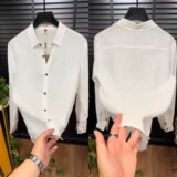 【网14】男士新品长袖衬衫A079-RS128-P34，男装衬衫，电商A079