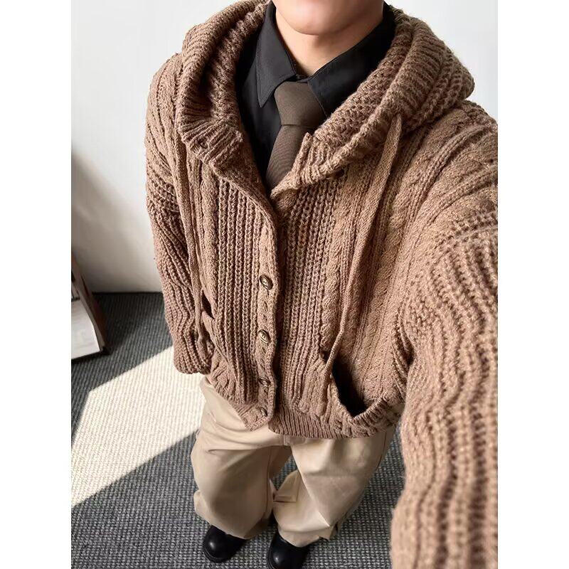 【网41】2026秋冬日系复古纯色针织开衫外套A079-M5801-P75，女装短外套，电商A079