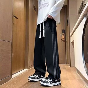 【235】款潮牌三条杠直筒长裤运动学生休闲裤A079-K169加绒-P39图片