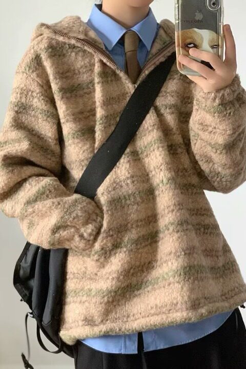 【网21】254新款秋冬毛呢连帽卫衣男A079-B12-P58,男装卫衣,电商A079