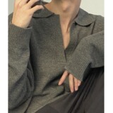 【32】POLO领毛衣潮男慵懒风V领针织毛衣秋冬A079-2323-P52，男装针织衫/毛衣，电商A079