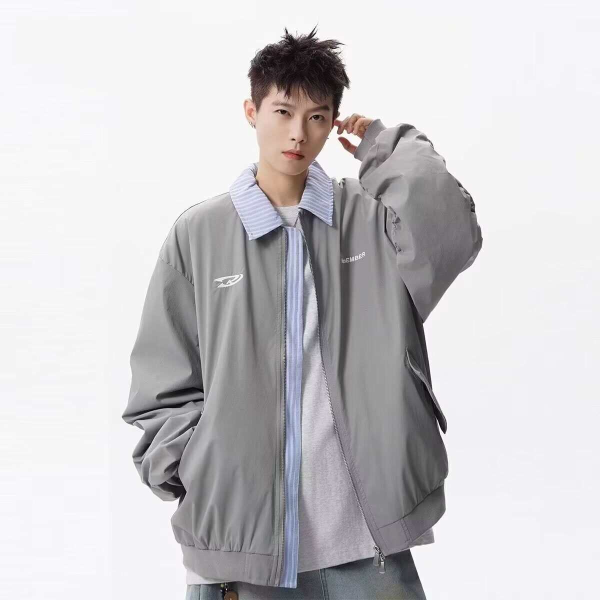 【网6】jk翻领夹克外套男春秋季2025新款A079-W232-P57图片