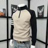【网49】百搭撞色半拉链立领卫衣A079-W124-P38，男装卫衣，电商A079