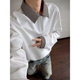 【网59】2025千鸟格拼接p0l0领卫衣A079-W87-P35，男装卫衣，电商A079