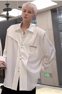 【23】纯色立领廓形长袖衬衣A079-CS0199-P36图片