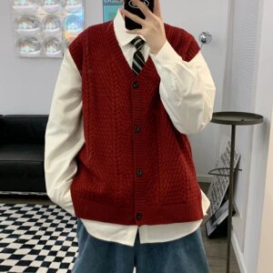 【21】25针织开衫背心马甲男ins超火毛衣外套A079-0121-P39图片