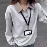 【网59】2025千鸟格拼接p0l0领卫衣A079-W87-P35，男装卫衣，电商A079