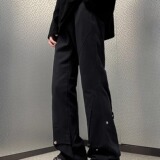 【网130】25休闲裤男女潮牌百搭小众微喇高街长裤A079-A851-P41，男装休闲裤，电商A079