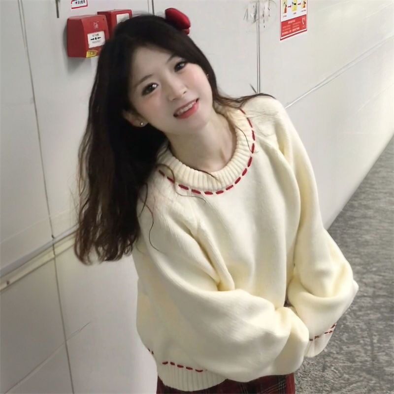 【243】圆领套头毛衣女冬季新款软糯百搭针织衫A079-6188-P55图片