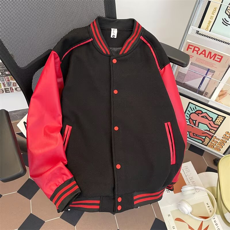 【网57】2025拼皮毛巾绣棒球服百搭A079-HT225-P61，女装职业装，电商A079