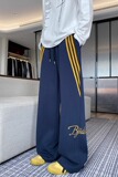 【网97】25刺绣三条杠卫裤男秋季潮牌宽松运动长裤A079-K191-P34，男装休闲裤，电商A079