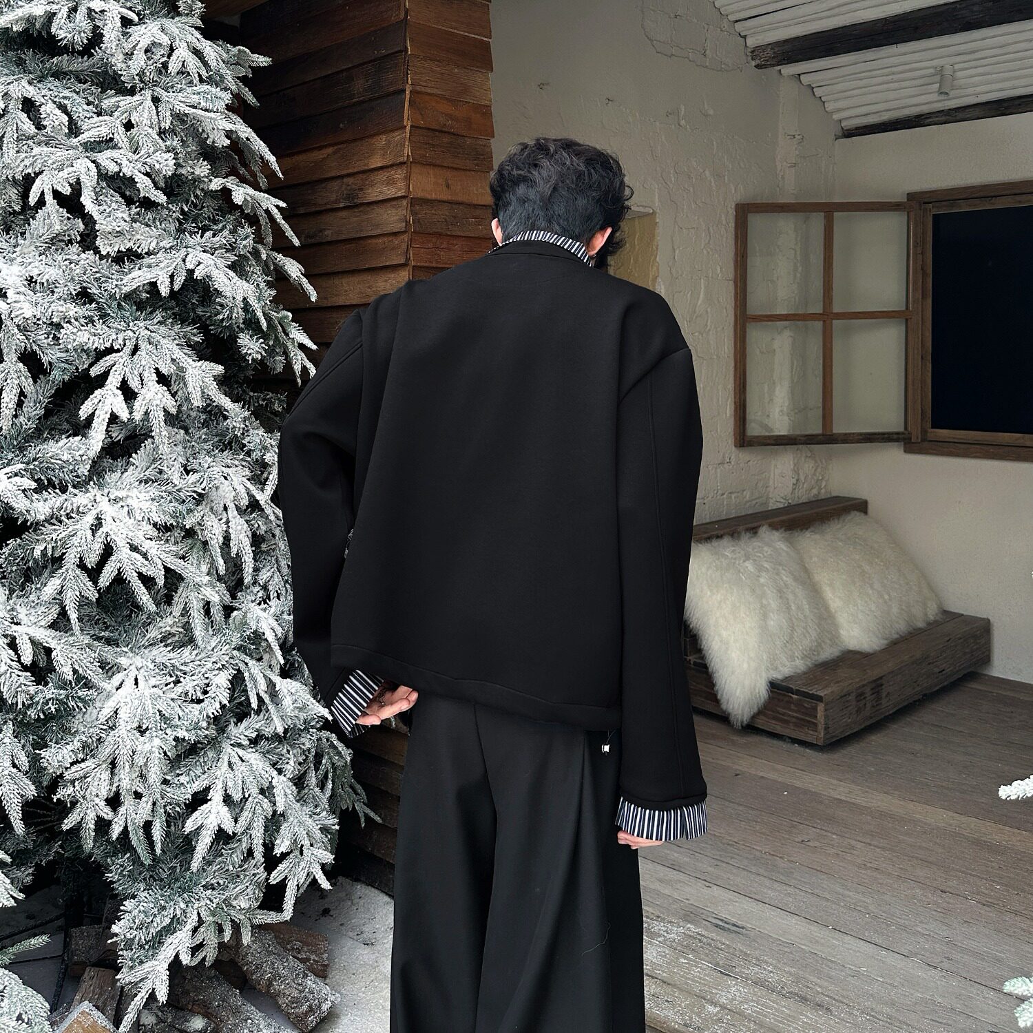 【7】假两件条纹拼接衬衫卫衣男款翻领A079-WY735-P52,男装衬衫,电商A079