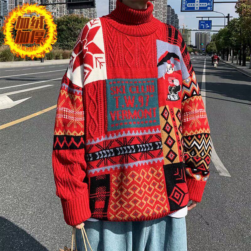 【15】2025宽松上衣服情侣装加绒针织衫A079-A146加绒-p63,男装针织衫/毛衣,电商A079