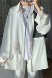 【网59】长袖衬衫男新款设计感宽松上衣拼接寸衫A079-C33-P35，男装衬衫，电商A079