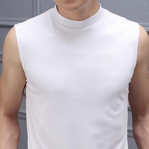 [003]男士马夹背心无袖t恤男半高A079-T183-P20图片