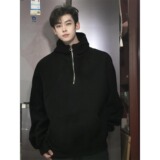 [004]半拉链重磅卫衣男士宽松立领外套A079-W96038-P45，女装短外套，电商A079