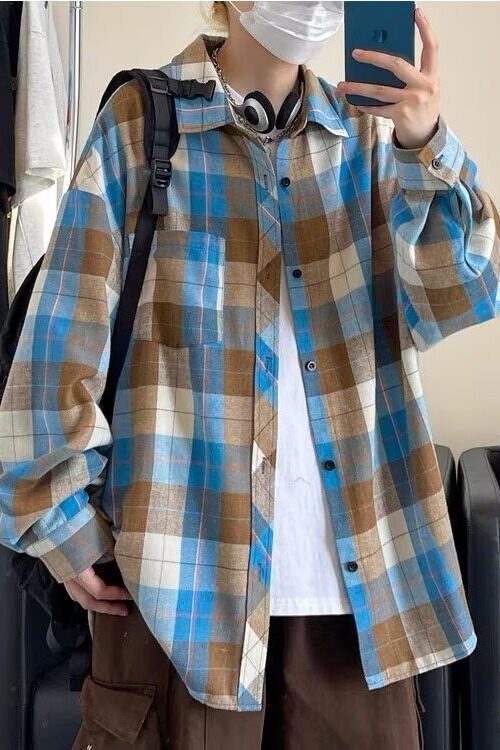 [006]衬衫男女2026春夏撞色休闲衬衣百搭外套A079-CS339-P35,男装衬衫,电商A079