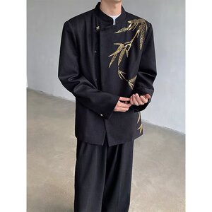 [001]男衣服立领中山装金竹刺绣礼服西装外套A079-XZ331-P69图片