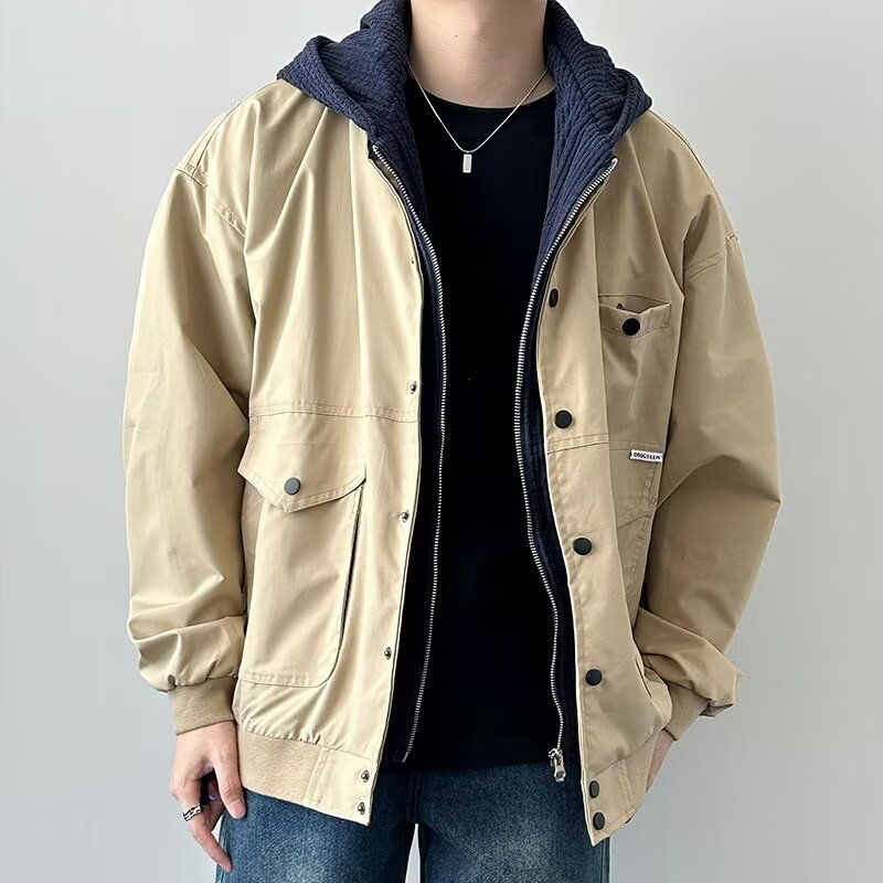 【176】秋季新款假两件拼接牛仔夹克男女休闲百搭A079-W153-P75,男装夹克,电商A079