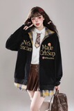 【网7】25假两件高级感卫衣男女宽松拉炼开衫外套A079-Y7058-P54，女装短外套，电商A079