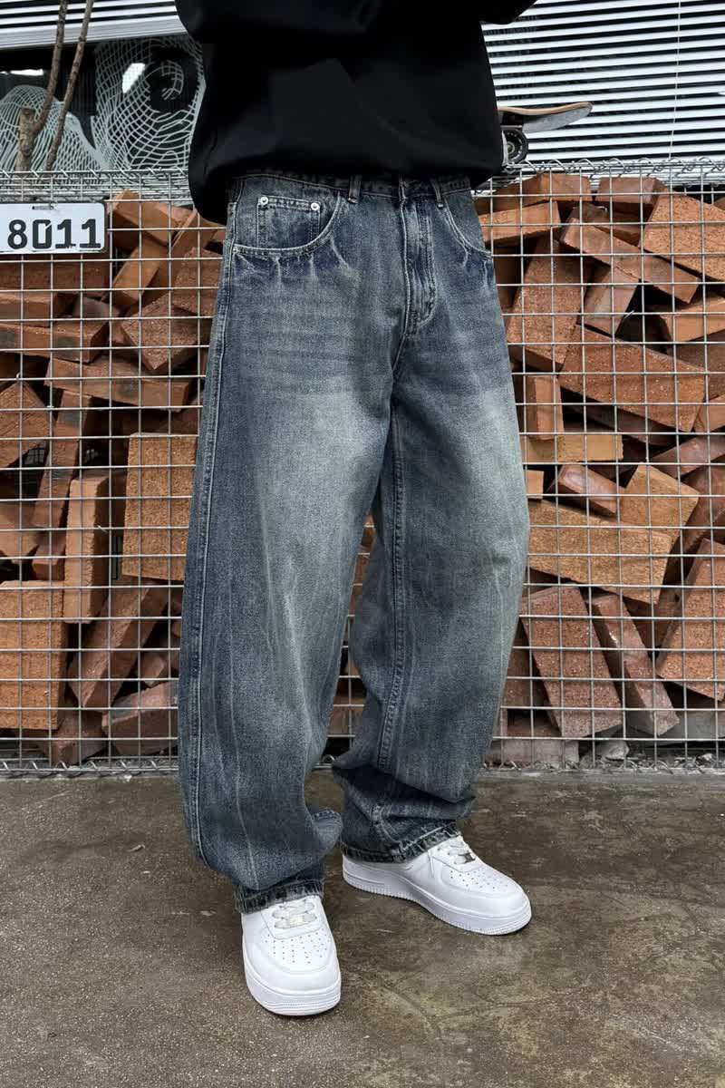[008]牛仔裤男款直筒新款阔腿弯刀水洗高街裤子潮A079-N8917-P47,男装牛仔裤,电商A079