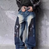 [008]牛仔裤男潮牌直筒宽松休闲裤A079-N3965-P55，男装牛仔裤，电商A079