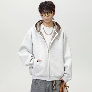 网图18 P65 纯色开衫 5021 卫衣男A079