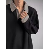 【网59】千鸟格拼接p0l0领卫衣A079-W87-P35，男装卫衣，电商A079