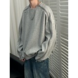 【12】双拉链灰色圆领卫衣男春秋款A079-6785-P44，男装卫衣，电商A079