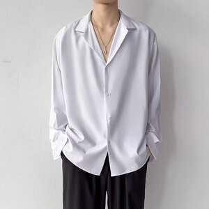 [006]古巴领纯色衬衫男长袖商务休闲垂坠感免烫衬衣A079-C04-P30图片