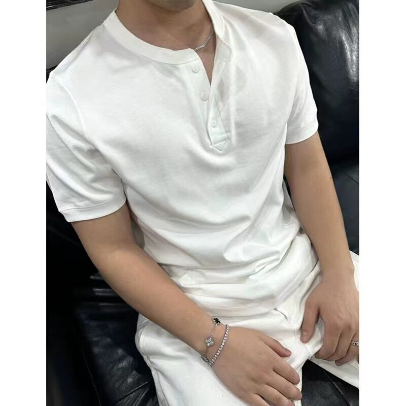 亨利领T恤sorona夏季短袖纯色户外运动休闲男上衣A079-T7708-P38图片