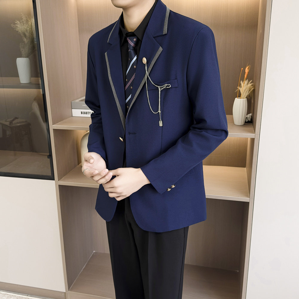 [007]制服西装男学院风徽章高校毕业照班服jk西服A079-JK40-P57,男装西服套装,电商A079