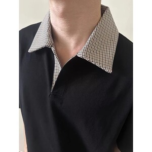 [012]拼接短袖polo衫男女款夏翻领t恤正肩半袖 A079-T65-P29图片