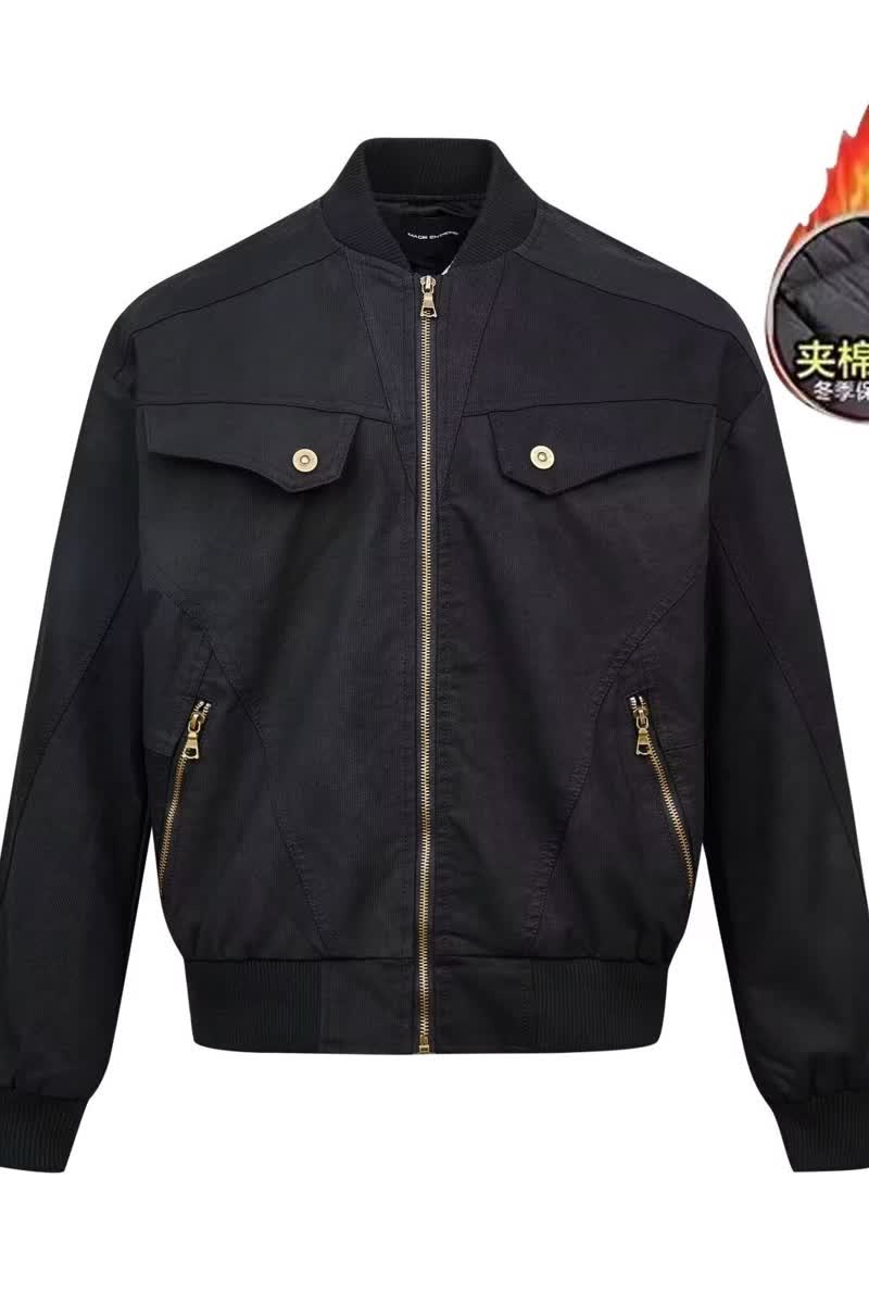 【77】装夹克男秋冬季做旧宽松外套机车棒球服夹棉A079-JK96-P88,男装夹克,电商A079